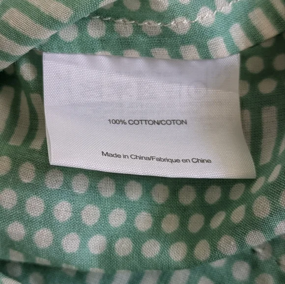 TORY BURCH Stephanie Green Sequin V-Neck Long Sleeve Cotton Tunic Blouse Size 6 - Picture 11 of 14